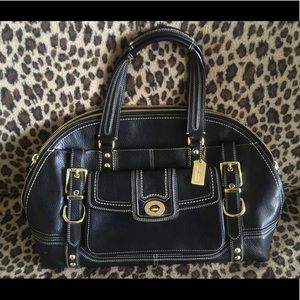 Black leather Coach bag